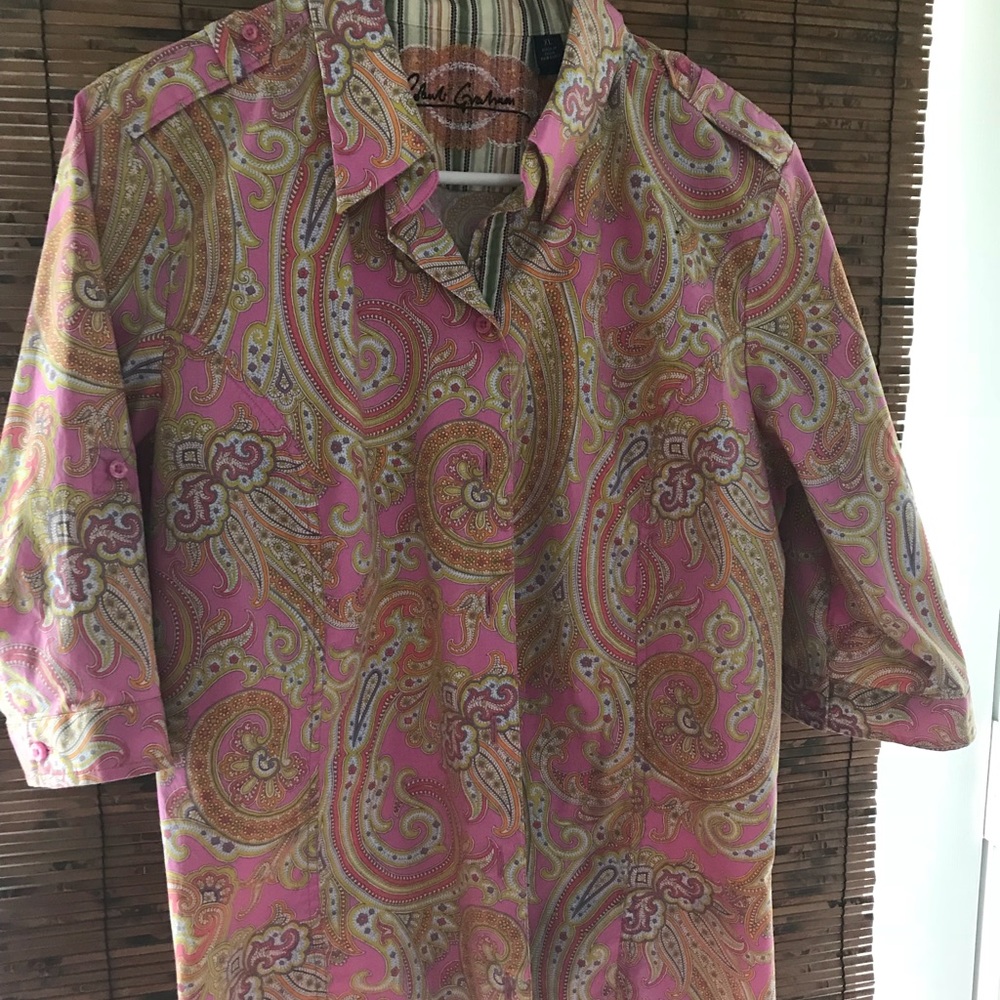 Robert Graham 3/4 sleeve cotton blouse